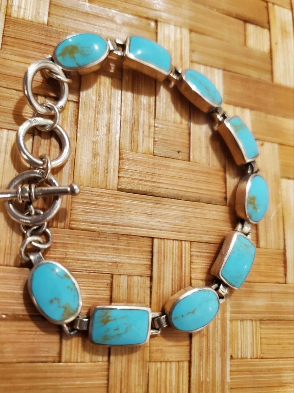 Turquoise Sterling Silver Bracelet  Vintage Sterling  Silver 925